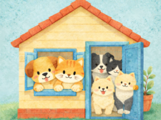 Puede ser un perrito y gato